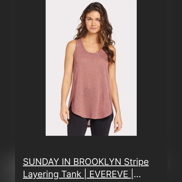 Sunday in Brooklyn stripe layering tank/medium. Evereve - Picture 4 of 4